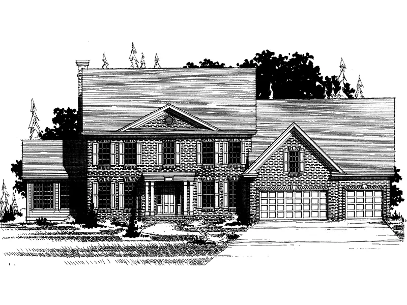 Georgian House Plan Front of Home - Dellwood Manor Colonial Home 072D-0892 - Search House Plans and More