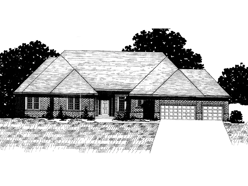 Southern House Plan Front of Home - Cedar Hollow Ranch Home 072D-0919 - Search House Plans and More