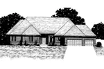 Southern House Plan Front of Home - Cedar Hollow Ranch Home 072D-0919 - Search House Plans and More