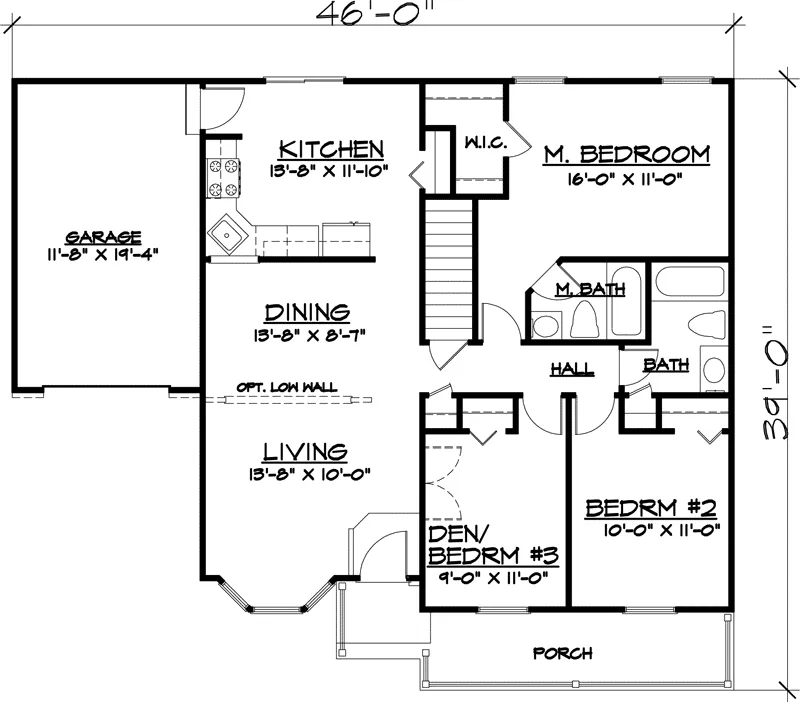 Southern House Plan First Floor - Courtois Creek Country Home 072D-0938 - Search House Plans and More