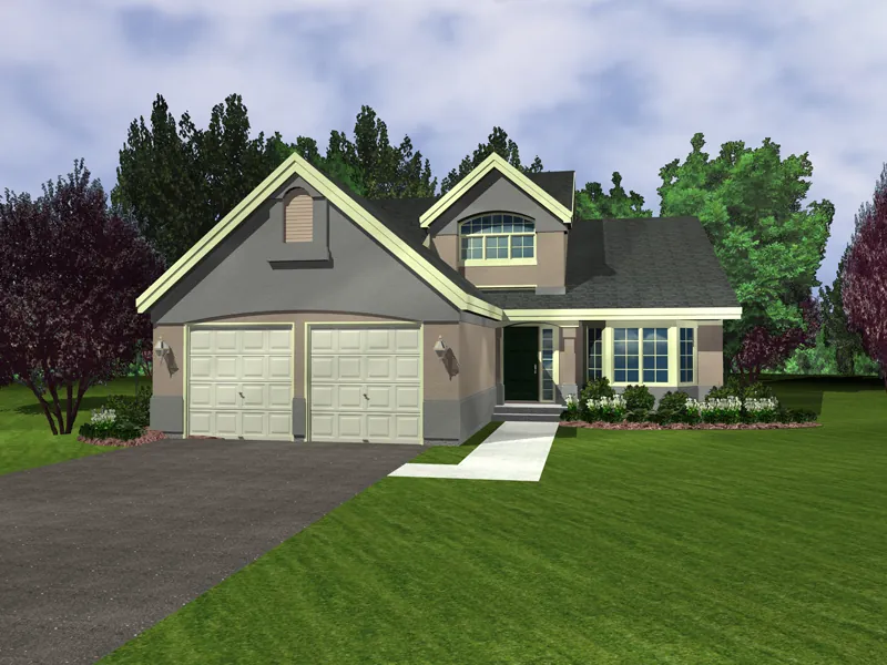 Sunbelt House Plan Front of Home - Belleau Cove Sunbelt Home 072D-0950 - Search House Plans and More