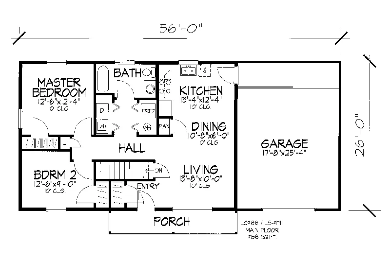 Vacation House Plan First Floor - Corridon Ranch Home 072D-0955 - Search House Plans and More