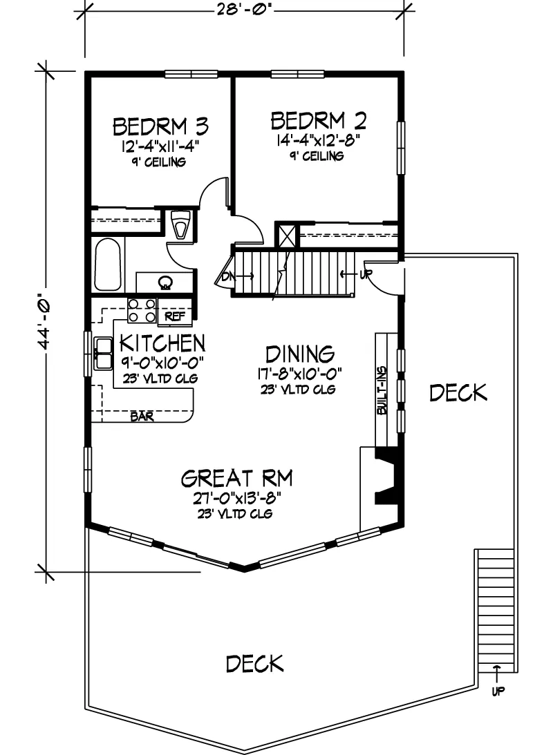 Traditional House Plan First Floor - Ellens Way A-Frame Home 072D-0958 - Search House Plans and More