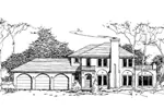 Santa Fe House Plan Front of Home - Fond du Lac European Home 072D-0983 - Search House Plans and More
