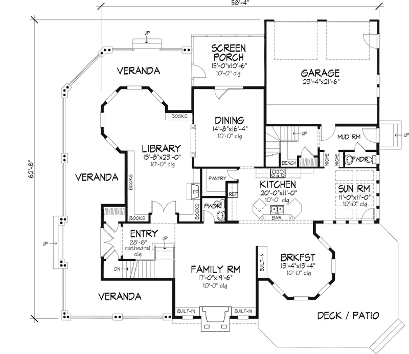 Victorian House Plan First Floor - Chuppuis Victorian Home 072D-0992 - Search House Plans and More
