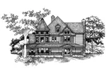 Traditional House Plan Front of Home - Chuppuis Victorian Home 072D-0992 - Search House Plans and More