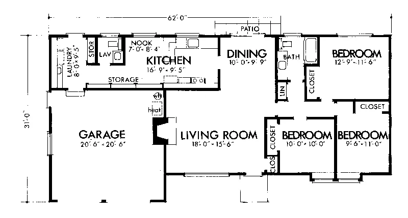 Country House Plan First Floor - Rondelay Country Ranch Home 072D-1002 - Shop House Plans and More