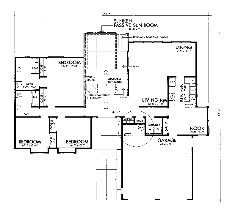 Southern House Plan First Floor - Holyoke Hill Modern Home 072D-1018 - Search House Plans and More