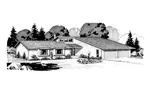 Southern House Plan Front of Home - Holyoke Hill Modern Home 072D-1018 - Search House Plans and More