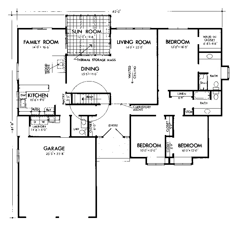Contemporary House Plan First Floor - Pavillion Point Modern Home 072D-1046 - Shop House Plans and More