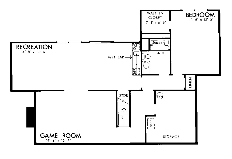 Country House Plan Lower Level Floor - Fordham Bayou Acadian Home 072D-1053 - Search House Plans and More
