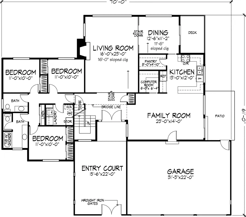 Rustic House Plan First Floor - Molfetta Southern Rustic Home 072D-1054 - Shop House Plans and More