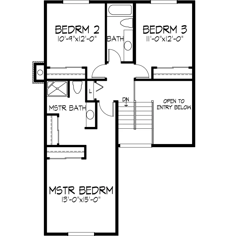 Traditional House Plan Second Floor - Redwood Glen Traditional Home 072D-1056 - Shop House Plans and More