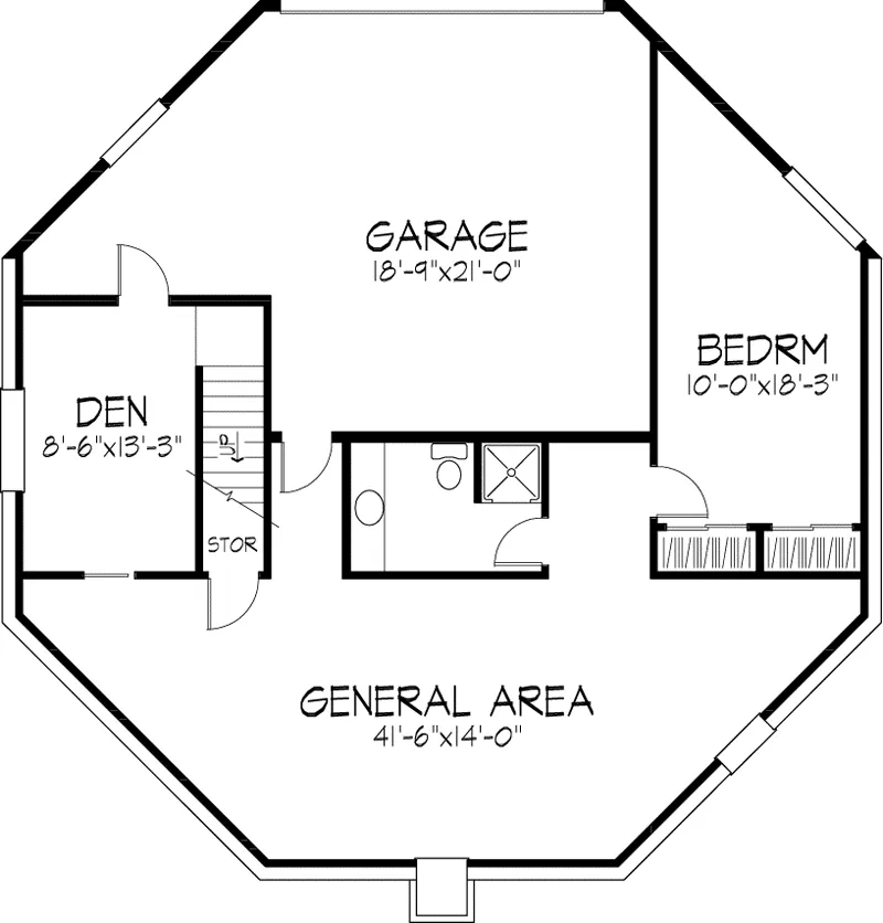 Lake House Plan Lower Level Floor - Hidden Forest Vacation Home 072D-1087 - Search House Plans and More