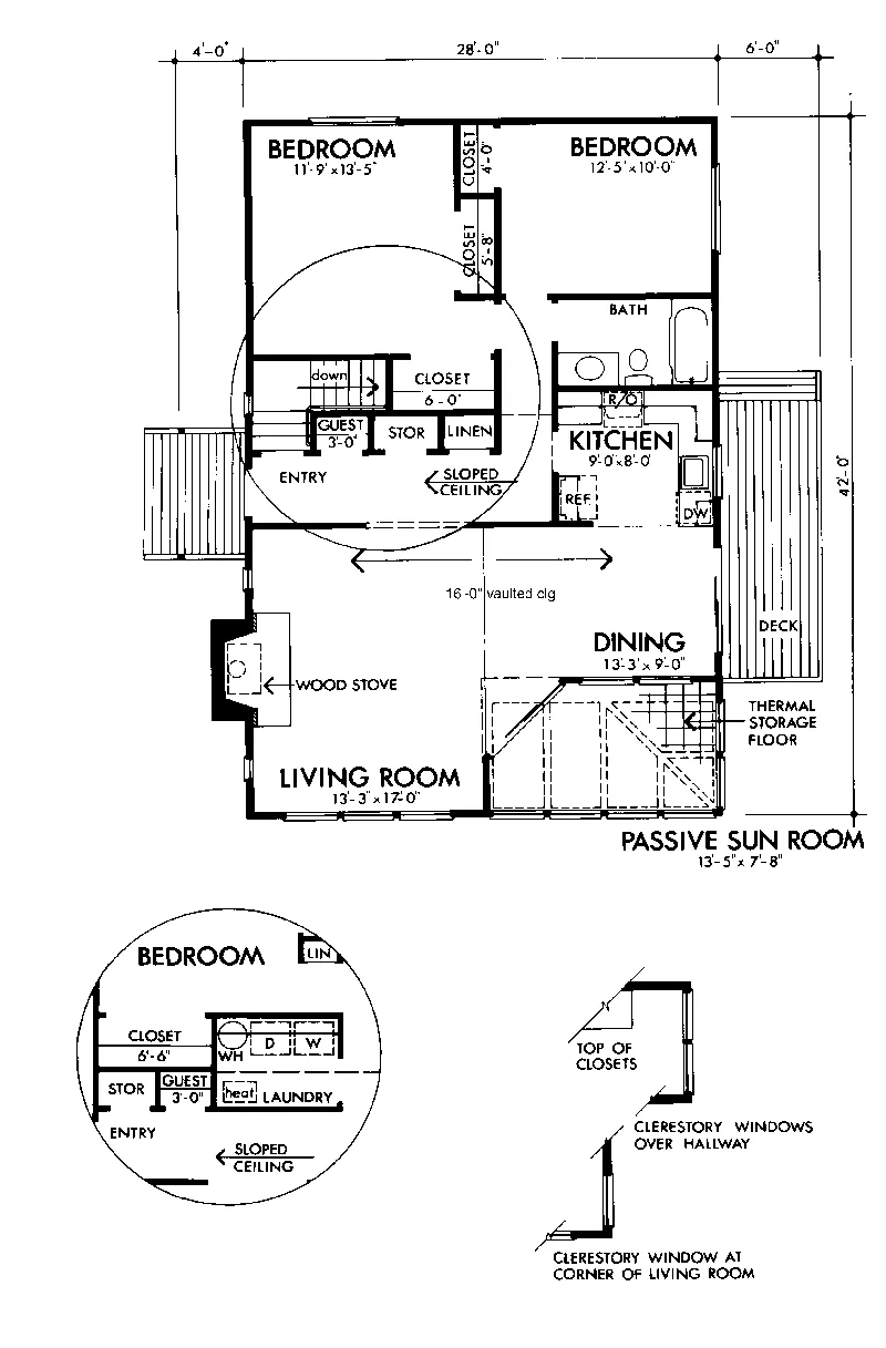 Lake House Plan First Floor - Geoffrey Contemporary Home 072D-1091 - Search House Plans and More