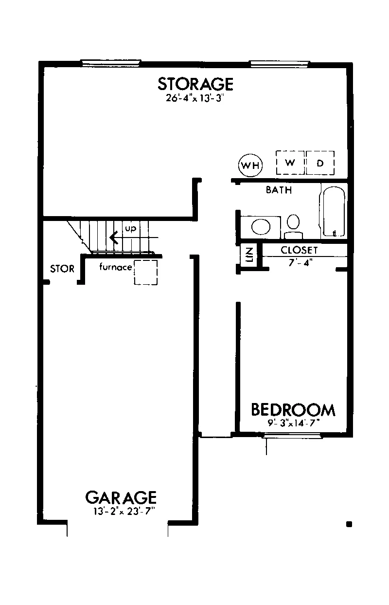 Lake House Plan Lower Level Floor - Geoffrey Contemporary Home 072D-1091 - Search House Plans and More