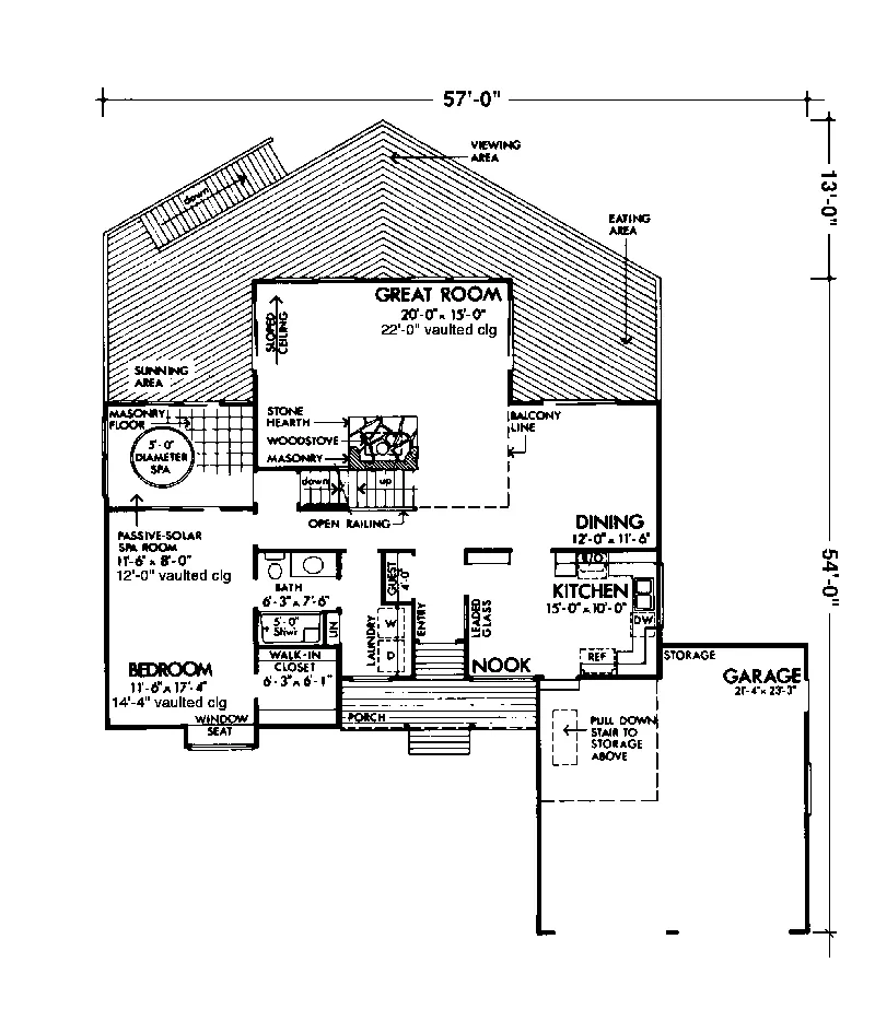Contemporary House Plan First Floor - McBride Shingle Style Home 072D-1092 - Shop House Plans and More