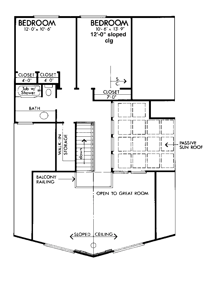 A-Frame House Plan Second Floor - Grants Cabin A-Frame Home 072D-1095 - Search House Plans and More