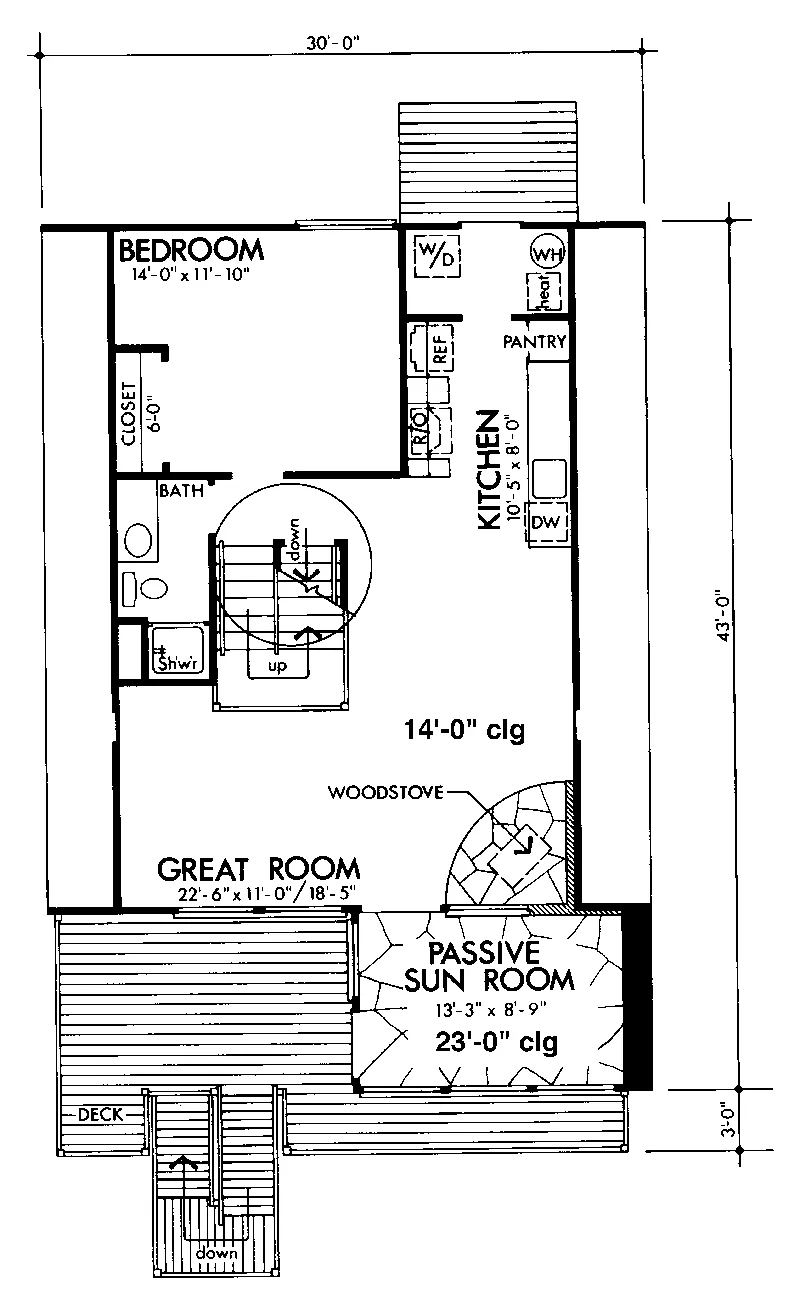 Vacation House Plan First Floor - Melrose Point A-Frame Home 072D-1097 - Shop House Plans and More