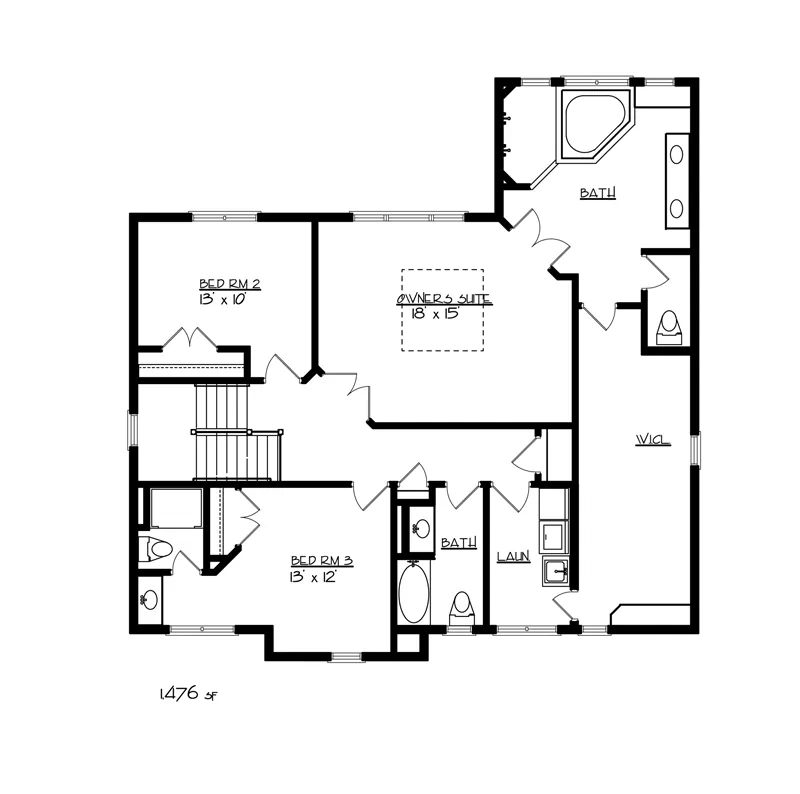 English Cottage House Plan Second Floor - Kehrsdale Craftsman Home 072D-1119 - Search House Plans and More