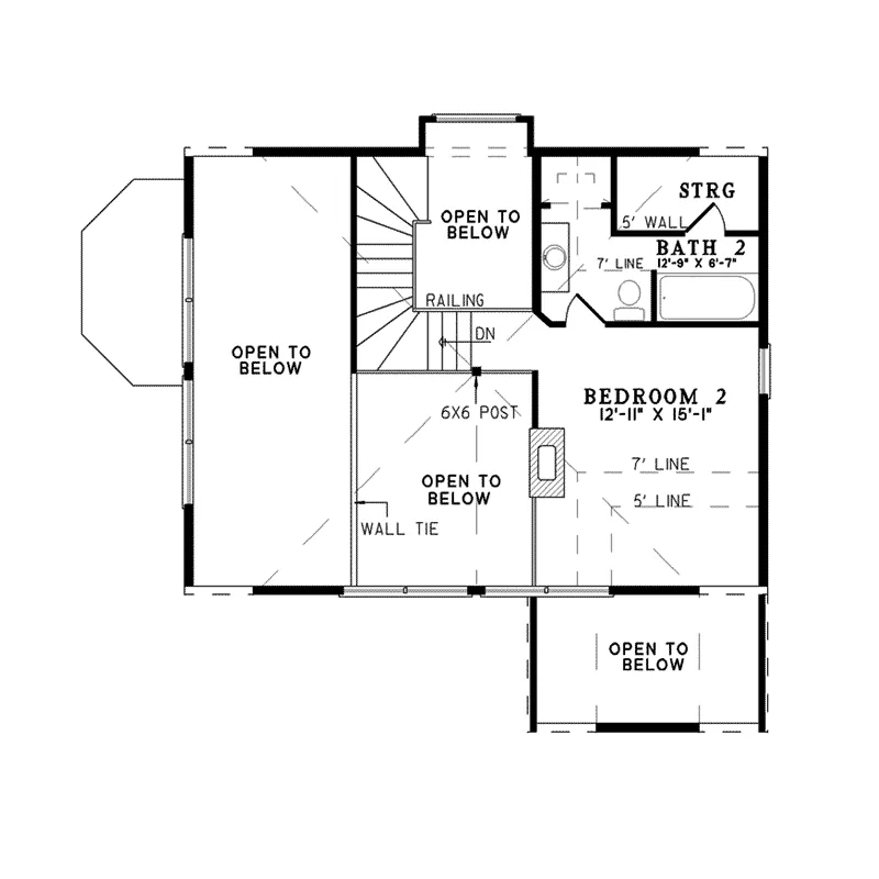 Acadian House Plan Second Floor - Logan Creek Log Cabin Home 073D-0005 - Shop House Plans and More