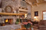 Log House Plan Fireplace Photo 01 - Sitka Rustic Country Log Home 073D-0021 - Shop House Plans and More