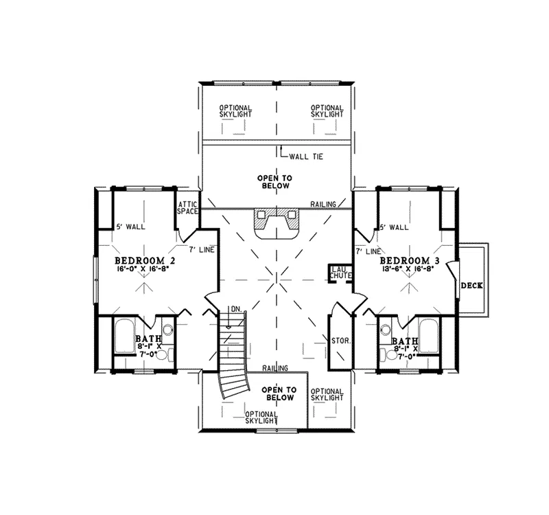 Traditional Home Plan Second Floor 073D-0021
