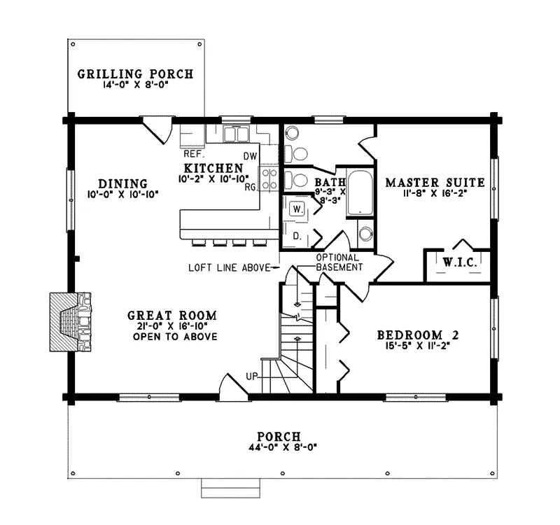 Country House Plan First Floor - Buchanan Valley Rustic Home 073D-0026 - Search House Plans and More