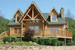 Grand Log Home With Broad Deck And Open Design