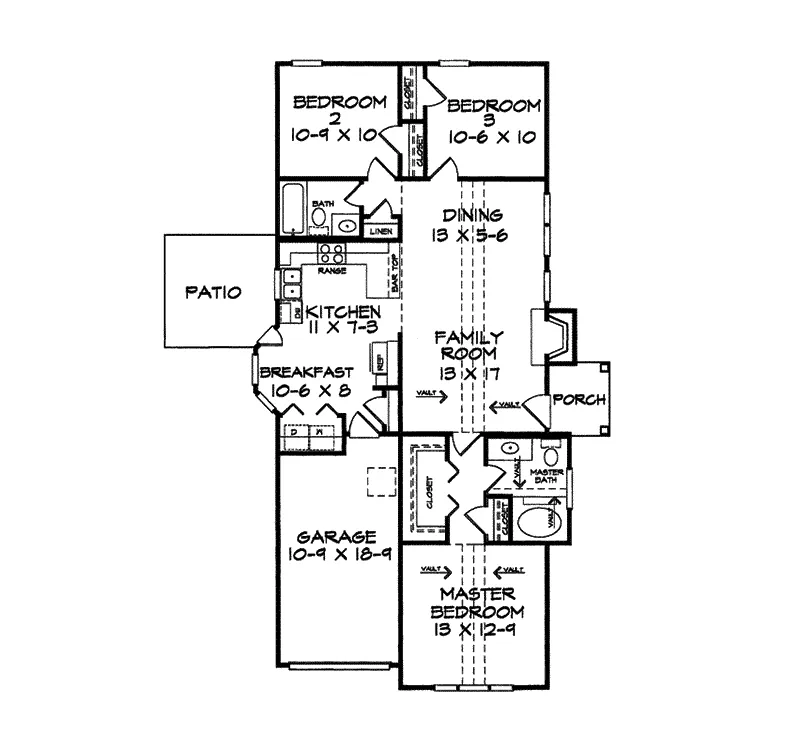 Country House Plan First Floor - Colleen Narrow Lot Home 076D-0014 - Search House Plans and More