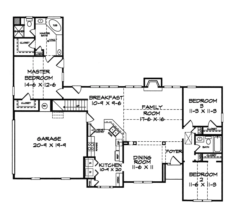 Ranch House Plan First Floor - Dixon Bay Sunbelt Home 076D-0081 - Search House Plans and More