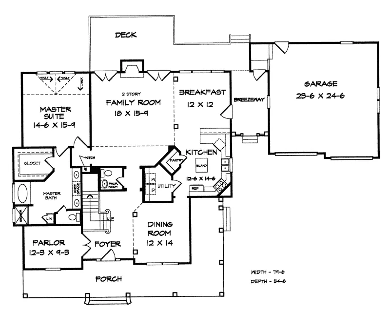 Modern House Plan First Floor - Blackberry Creek Country Home 076D-0105 - Search House Plans and More