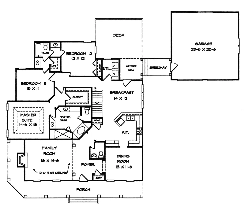 Traditional House Plan First Floor - Davidson Farm Country Home 076D-0119 - Search House Plans and More