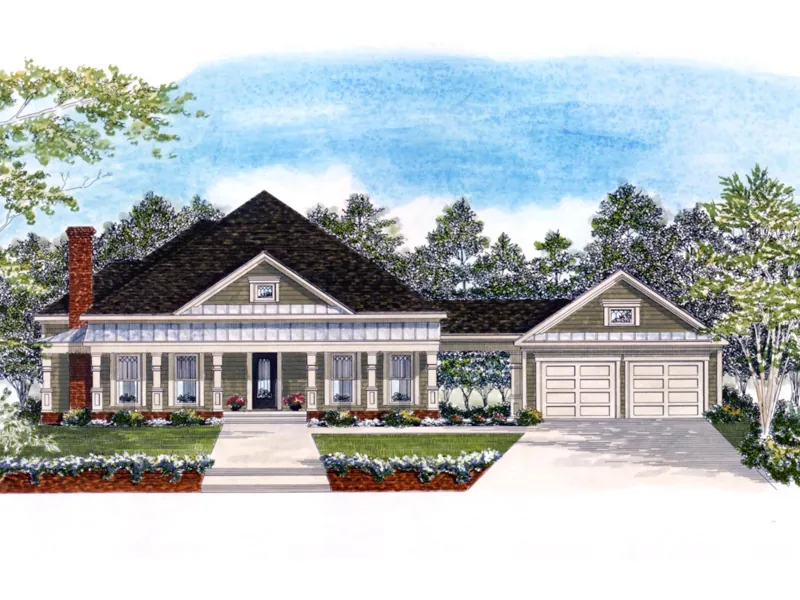 Traditional House Plan Front of Home - Davidson Farm Country Home 076D-0119 - Search House Plans and More