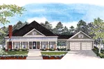 Traditional House Plan Front of Home - Davidson Farm Country Home 076D-0119 - Search House Plans and More