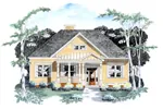 Traditional House Plan Front of Home - Delaney Place Country Home 076D-0121 - Search House Plans and More