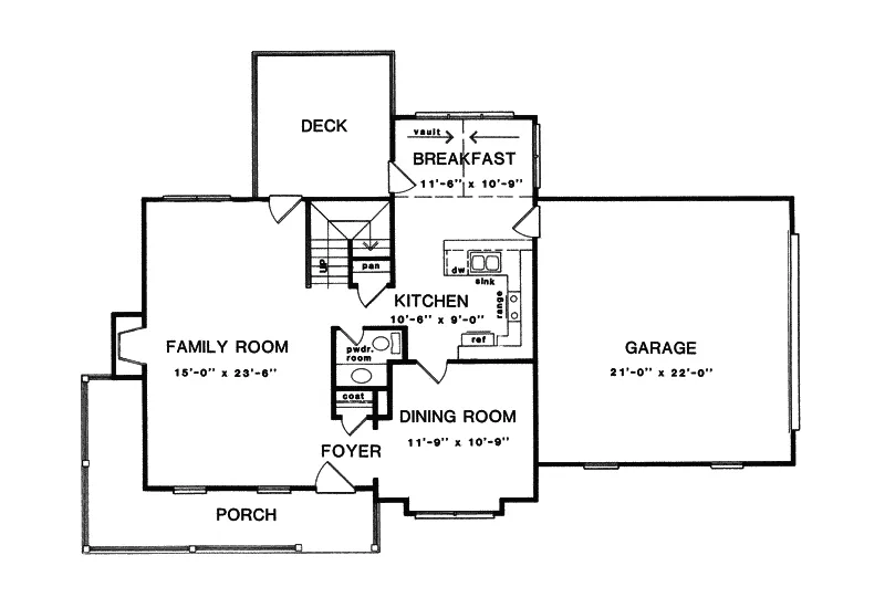 Country House Plan First Floor - Delton Country Home 076D-0168 - Search House Plans and More