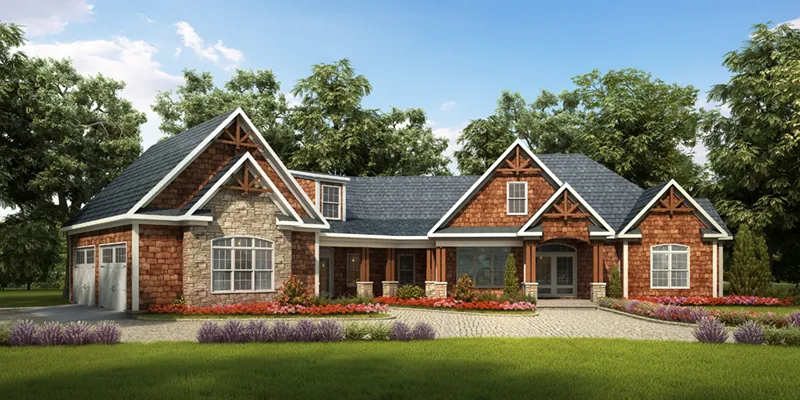 Country House Plan Front of Home - Brechin Park Craftsman Home 076D-0209 - Search House Plans and More