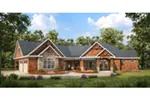 Arts & Crafts House Plan Front of Home - Bradley Creek Rustic Home 076D-0210 - Search House Plans and More