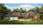 Craftsman House Plan Front of Home - Burkley Park Rustic Home 076D-0211 - Search House Plans and More
