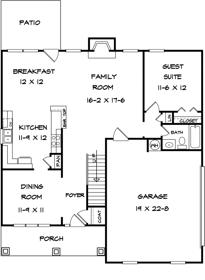 Craftsman House Plan First Floor - Cottage Green Craftsman Home 076D-0228 - Search House Plans and More