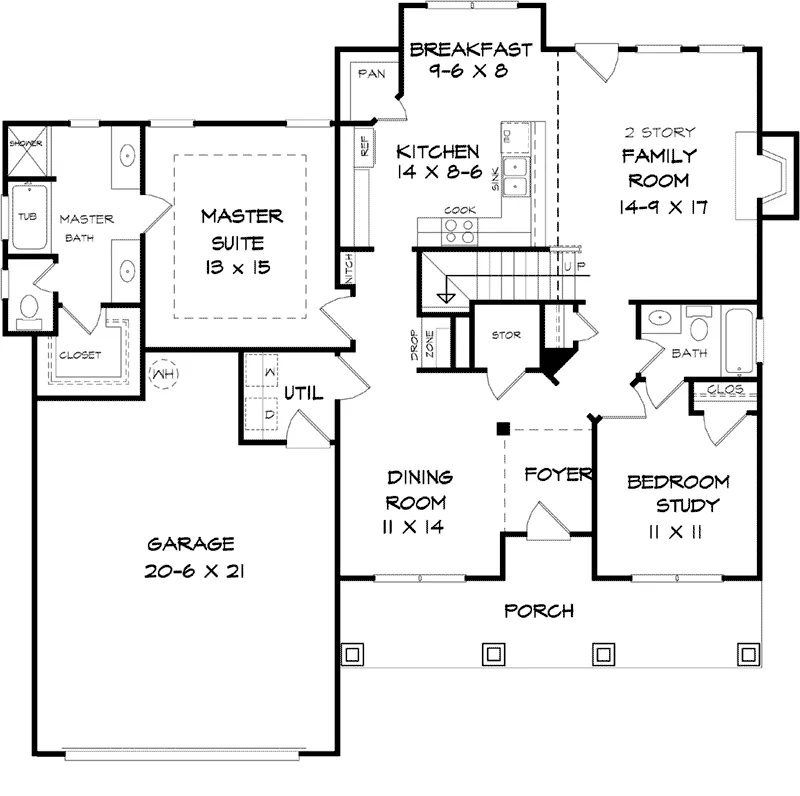 Traditional House Plan First Floor - Frankfort Lane Two-Story Home 076D-0260 - Search House Plans and More