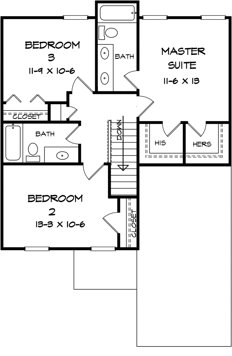 Country House Plan Second Floor - Scottsboro Traditional Home 076D-0264 - Shop House Plans and More