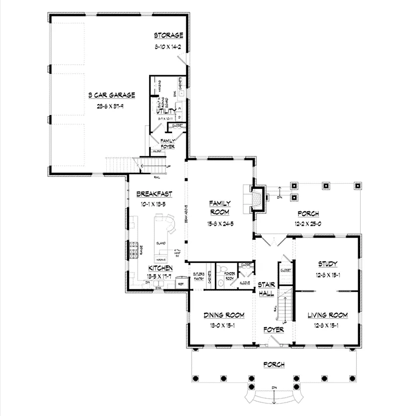 Traditional House Plan First Floor - Westbury Georgian Home 076D-0284 - Shop House Plans and More