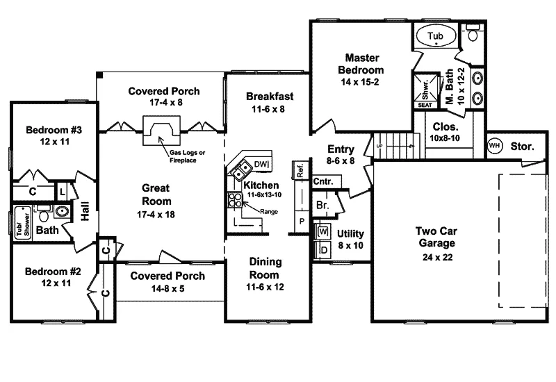 Traditional House Plan First Floor - Monserrat Traditional Home 077D-0004 - Shop House Plans and More