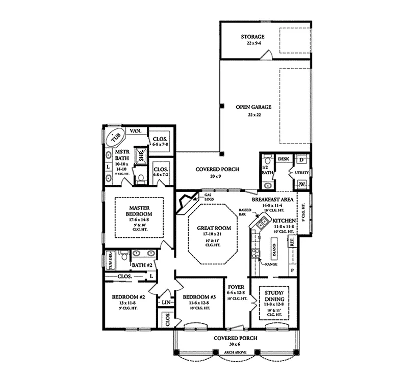 Traditional House Plan First Floor - Duffy Pointe Country Home 077D-0055 - Search House Plans and More