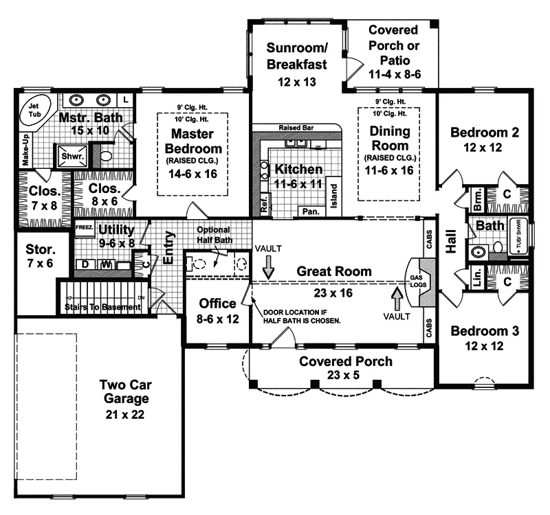 Country House Plan First Floor - Comstock Place Country Home 077D-0061 - Search House Plans and More