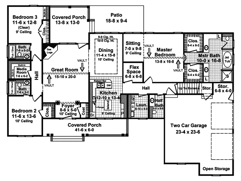 Country House Plan First Floor - Port Hannibal Country Home 077D-0077 - Shop House Plans and More
