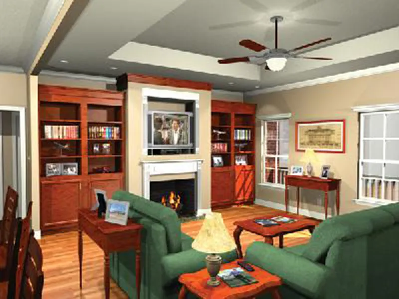 Country House Plan Great Room Photo 01 - Pederson Traditional Home 077D-0098 - Shop House Plans and More