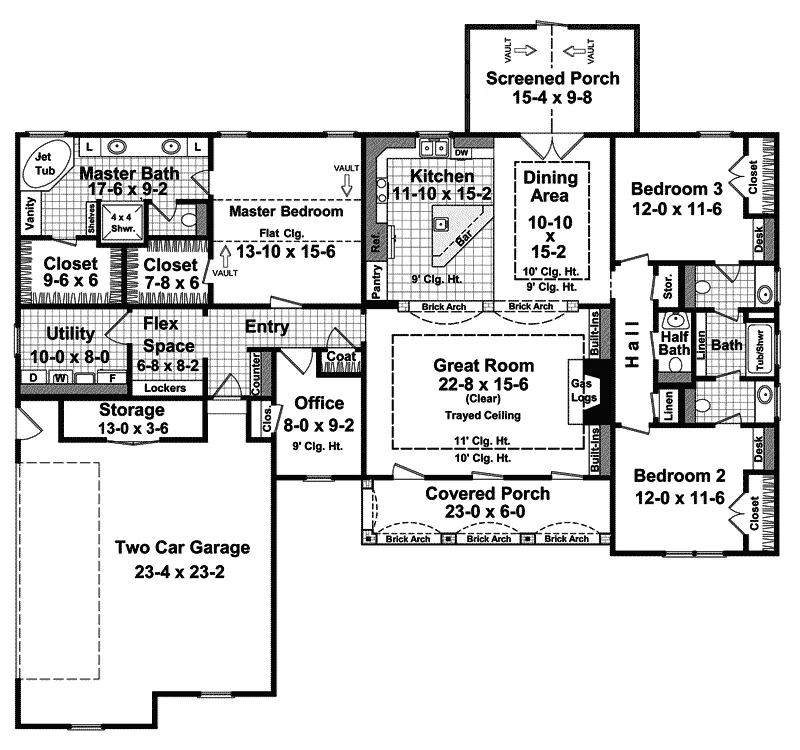 Traditional House Plan First Floor - Dewdrop Lane Traditional Home 077D-0099 - Search House Plans and More